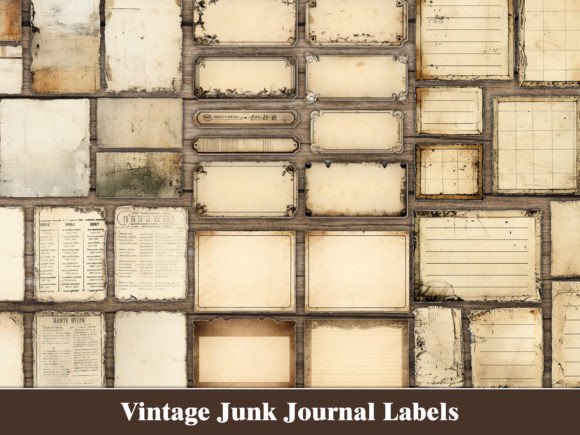 Download Vintage Labels Junk Journal Craft Kit - Premium Resources