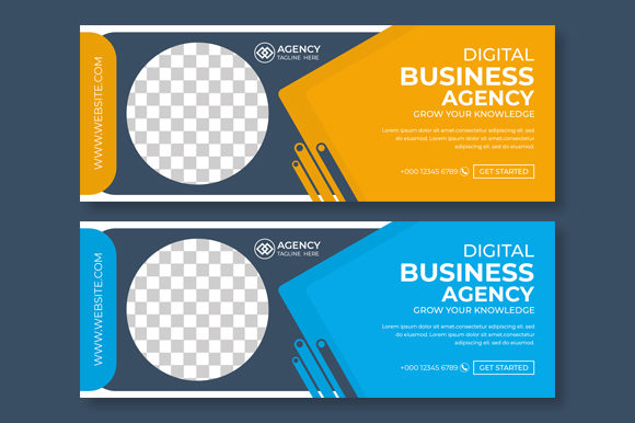 Download Facebook Cover Blue and Orange Template - Orange Collection