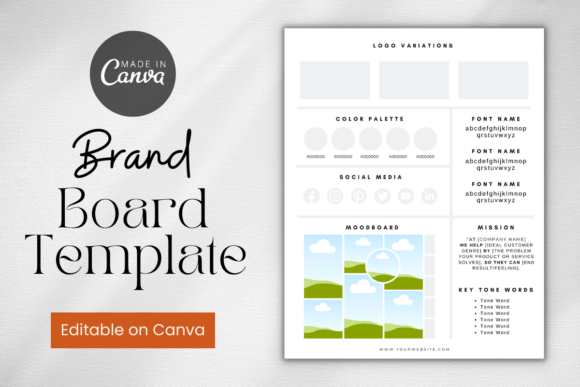 Download Brand Board Canva Template, Branding Kit - Kit Collection