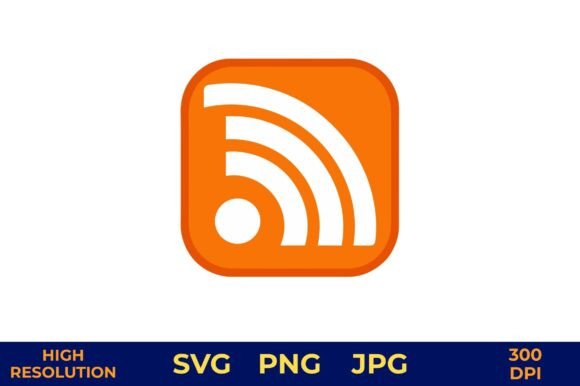 Download RSS Feed Symbol in Orange Vector Art - Orange Collection