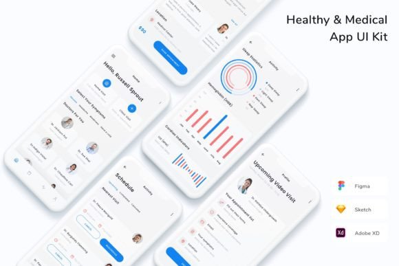 Download Healthy &amp; Medical App UI Kit - Kit Collection