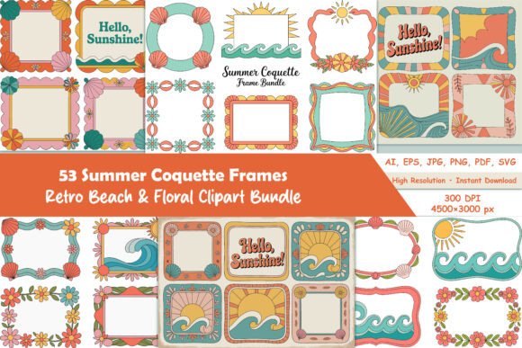 Download 53 Summer Coquette Frames - Premium Resources