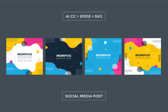 Download Social Media Memphis Square Template - Square template Collection