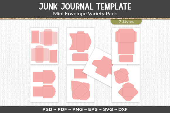 Download Junk Journal Envelopes Template Kit - Kit Collection