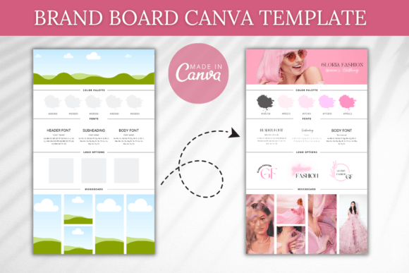 Download Brand Board Canva Template, Branding Kit - Kit Collection