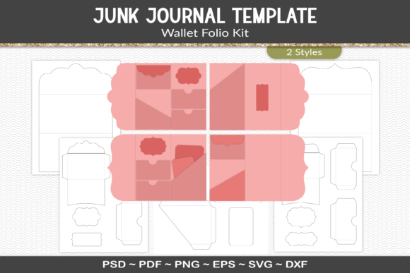 Download Junk Journal Folio Template Kit - Kit Collection