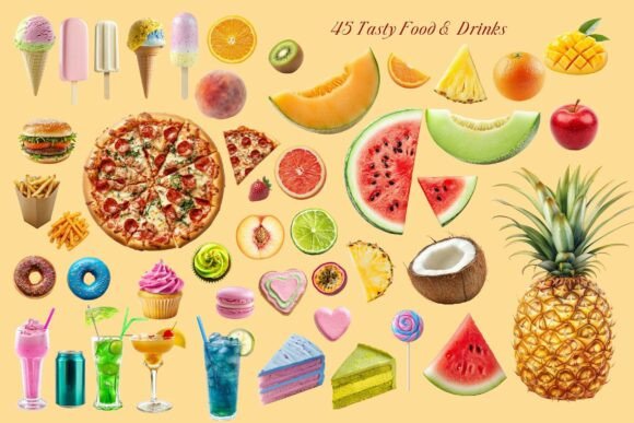 Download Nostalgic Summer Yummy Elements - Elements Collection