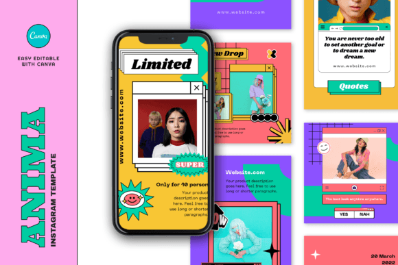 Download Anima Retro Fashion Instagram Template - Fashion instagram template Collection