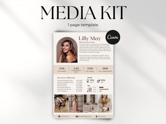 Download Influencer Media Kit, Rate Card Template - Kit Collection