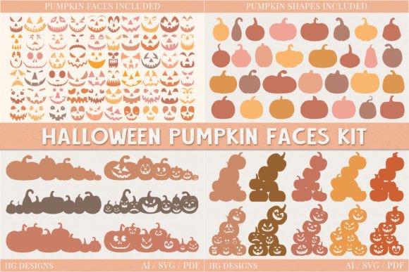 Download Pumpkin Faces Halloween Kit - Kit Collection