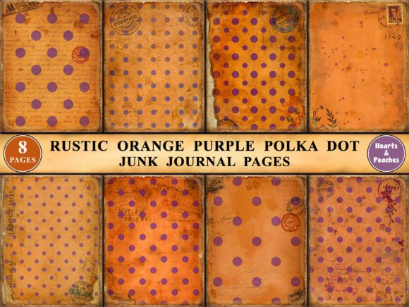 Download Rustic Orange Purple Polka Dot Pages - Orange Collection