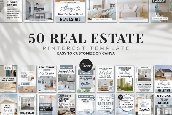 Download Real Estate Pinterest Canva Template - Pinterest Collection