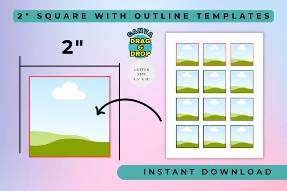 Download 2 Square Template for Canva - Square template Collection