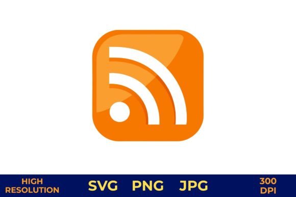 Download RSS Feed Symbol in Orange Vector Style - Orange Collection