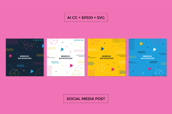 Download Social Media Memphis Square Template - Square template Collection