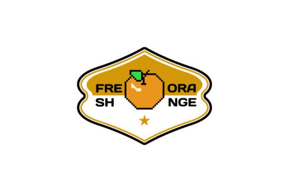 Download Retro Sticker Orange Template Design - Orange Collection