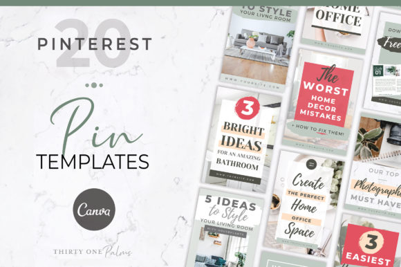 Download Pinterest Templates for Canva | Green - Pinterest Collection