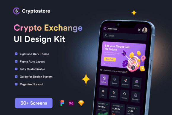 Download Cryptostore - Crypto Market App UI KIT - Kit Collection